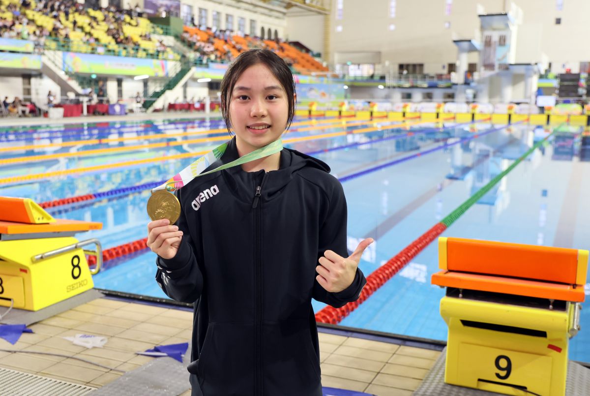 何康婗拿到人生首面全中運金牌。郭運復攝