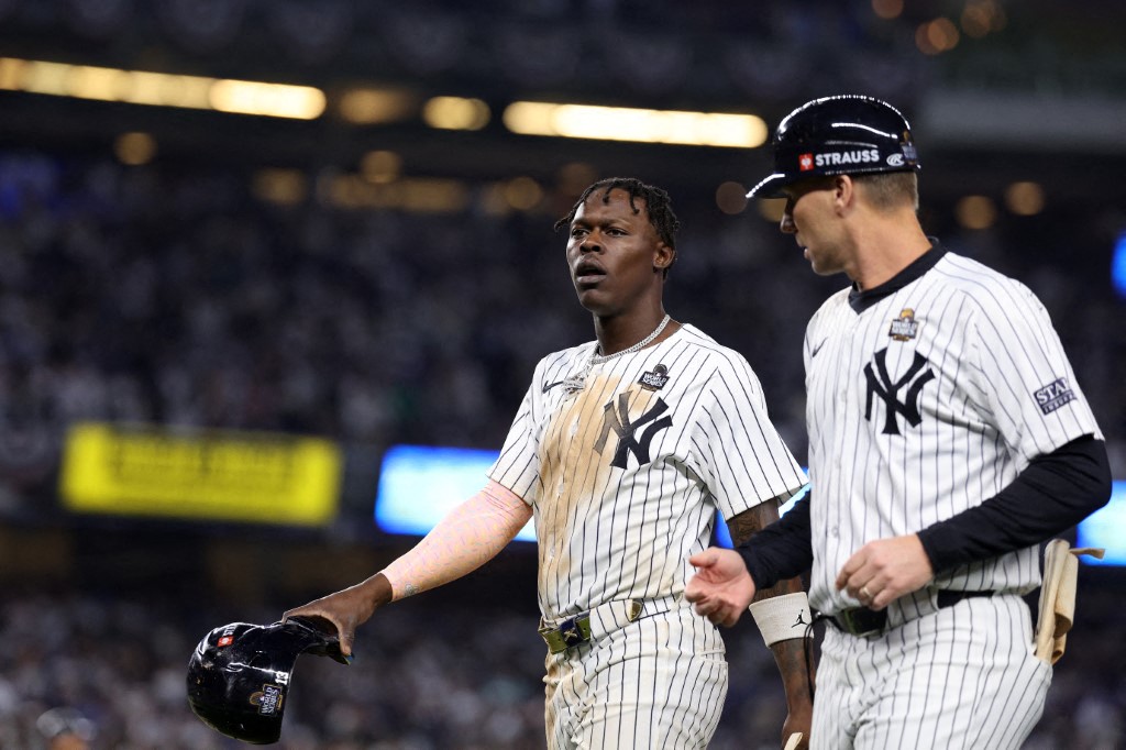 紐約洋基內野手奇澤姆(Jazz Chisholm Jr.)打擊陷入低潮。法新社