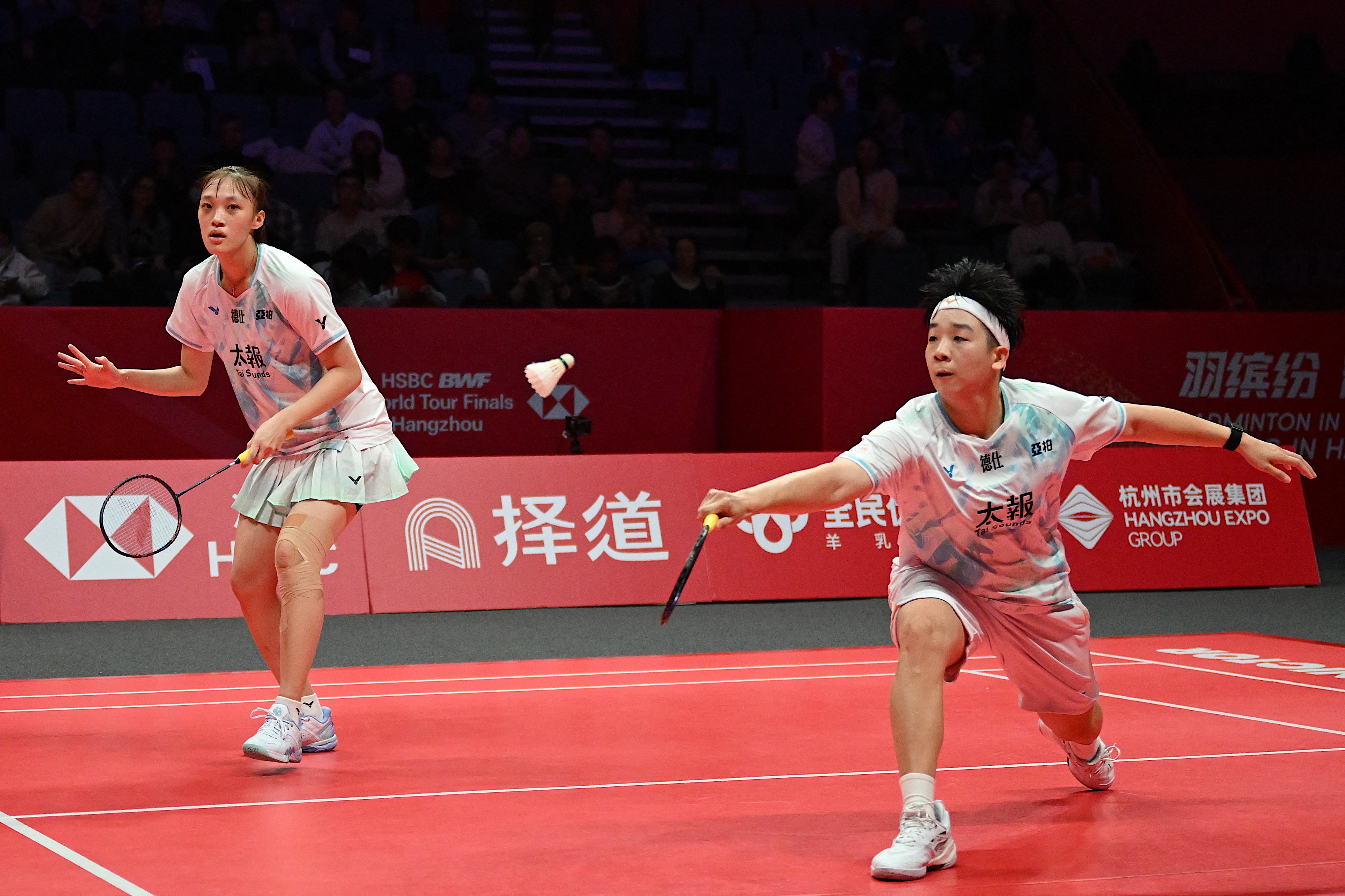 台灣第一女雙謝沛珊／洪恩慈晉亞錦女雙8強。法新社