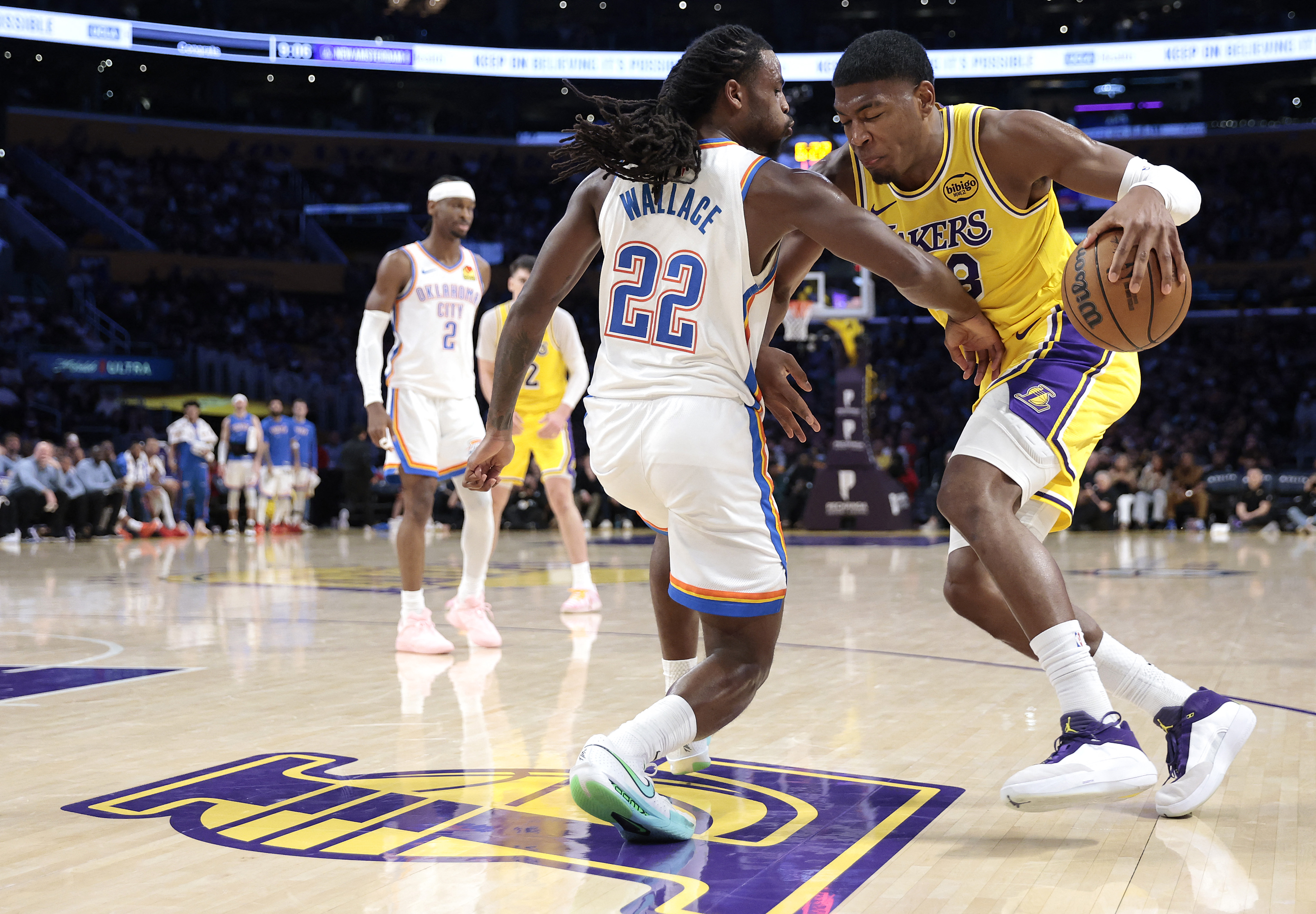 湖人二軍以八村壘(右)的15分最佳。法新社