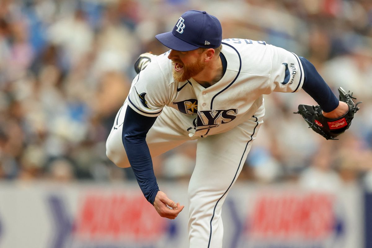 坦帕灣光芒先發投手拉斯穆森（Drew Rasmussen）今對上紐約洋基，繳出6局無失分好投。法新社