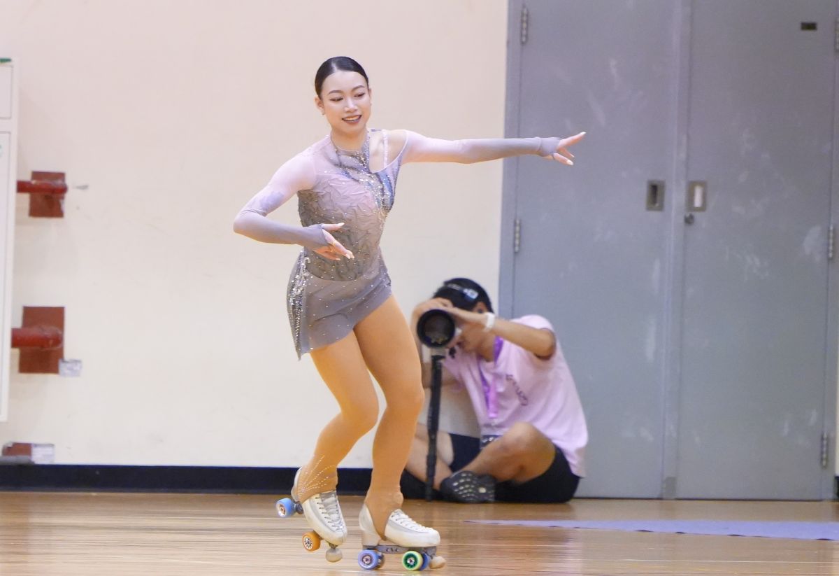 台灣資深好手陳瀅帆則以85.22分奪下銀牌。中華民國滑輪溜冰協會提供