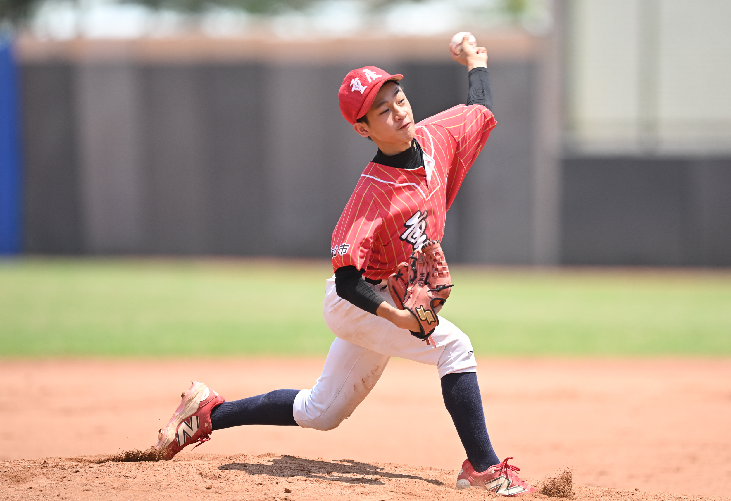 葉承豪發揮左投優勢。臺灣世界少棒聯盟提供