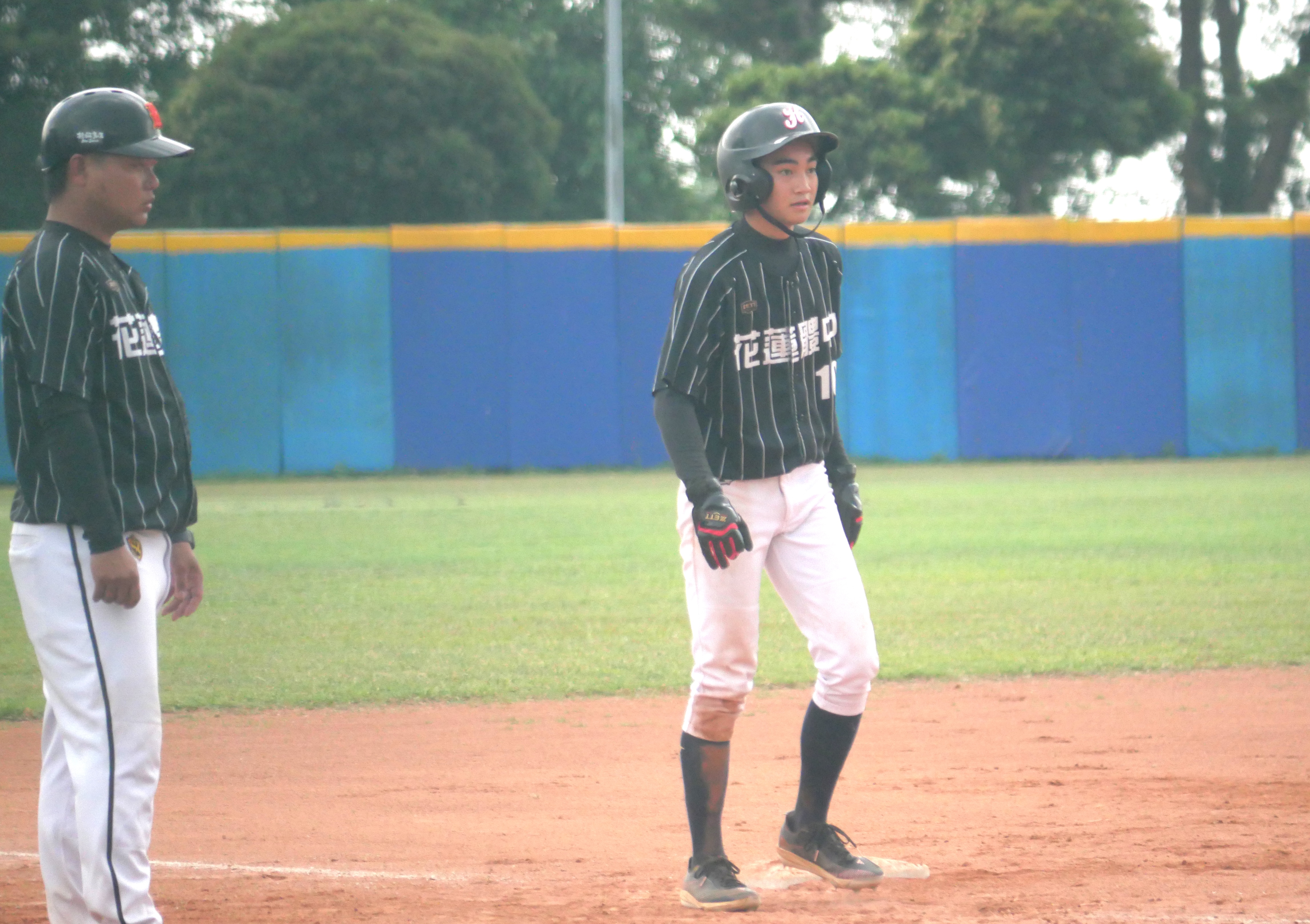 黃畯邵敲出三壘安打。吳敏欣攝