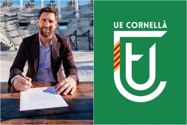 梅西正式成為西班牙第五級別聯賽球隊科內利亞UE（UE Cornella）的老闆。合成照片