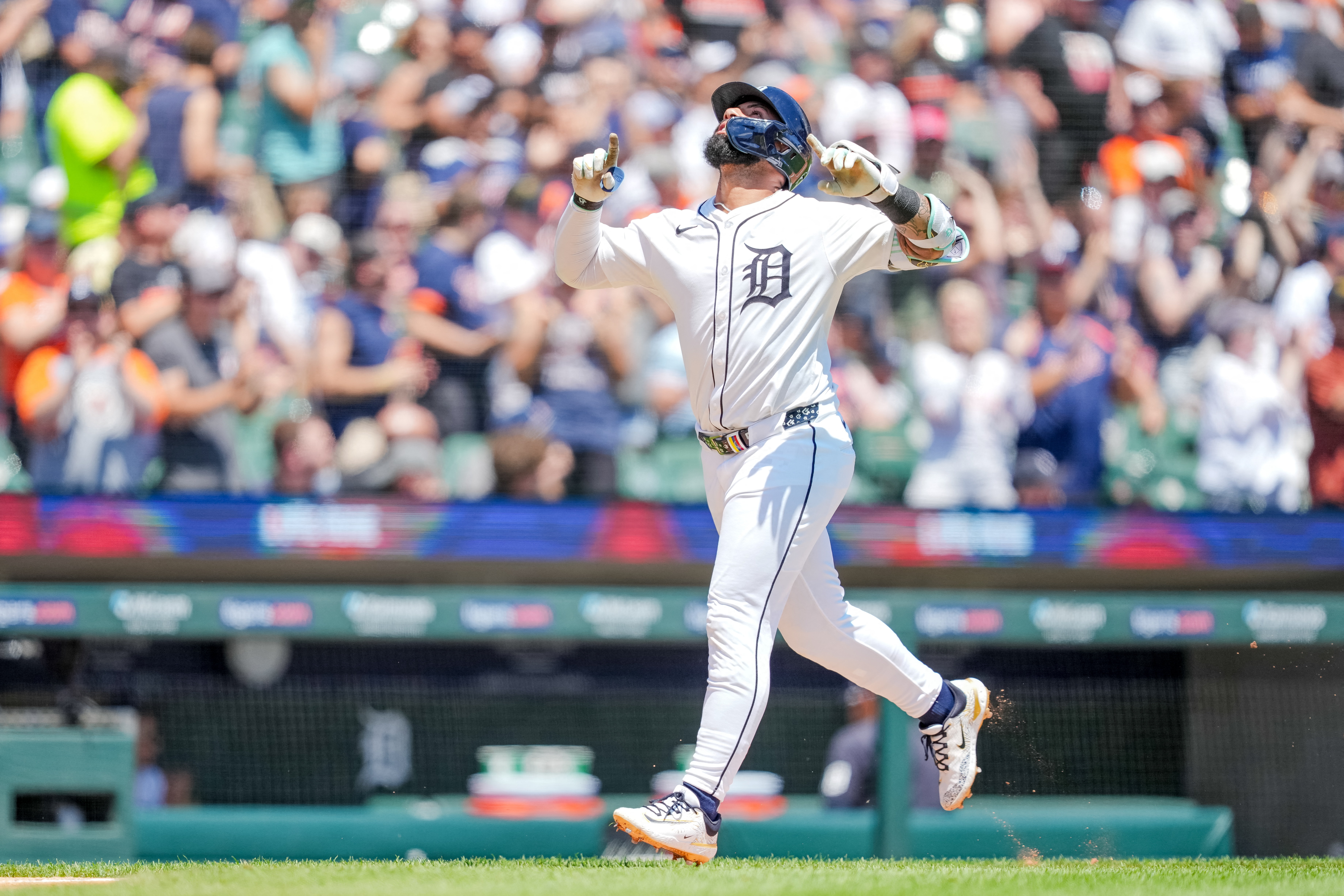 底特律老虎當家二壘手托雷斯（Gleyber Torres）今天在比賽中突然退場。法新社