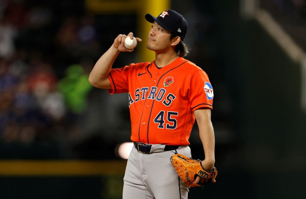 休士頓太空人日籍投手今井達也,今天繳出旅美代表作,主投6局沒有被擊出安打。法新社