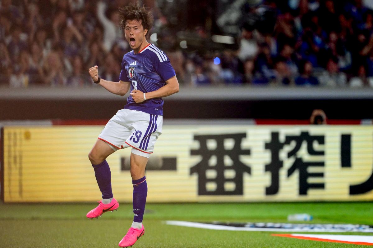 替補上場的前鋒小川航基（Koki Ogawa）在比賽尾聲進致勝球。法新社