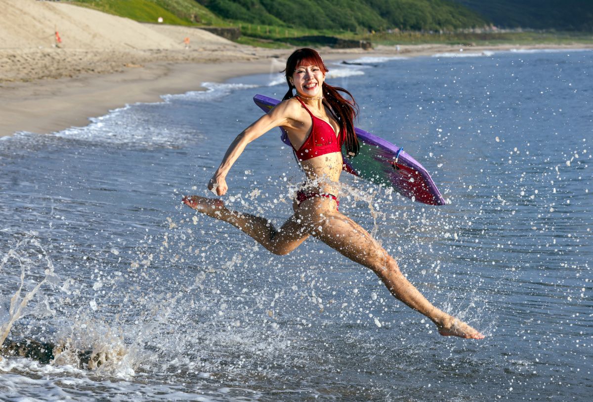 陽光女孩婉晴熱愛戶外運動，肢體充滿爆發力。特約記者郭運復攝