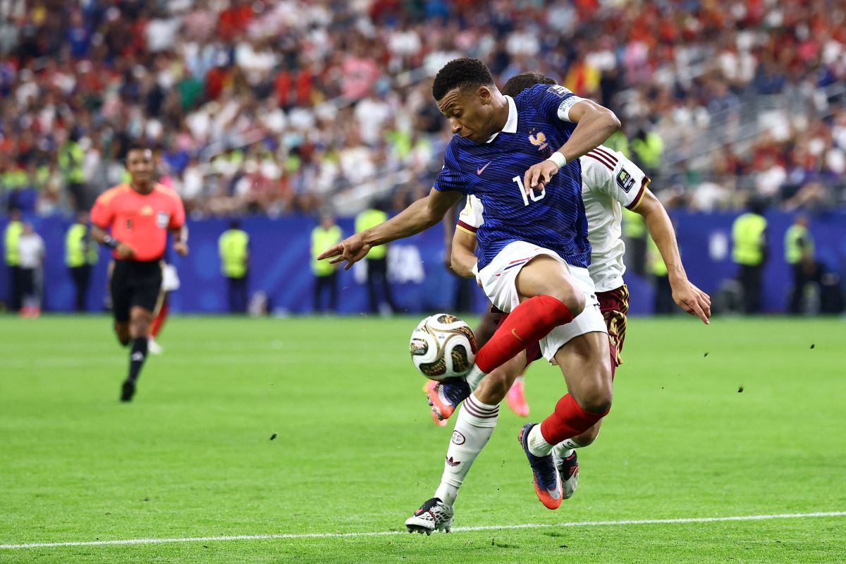 當家球星姆巴佩(Kylian Mbappé)全場宛如隱形。法新社
