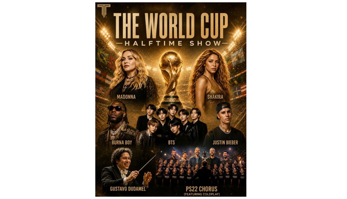 世足決賽首創中場秀。合成照片