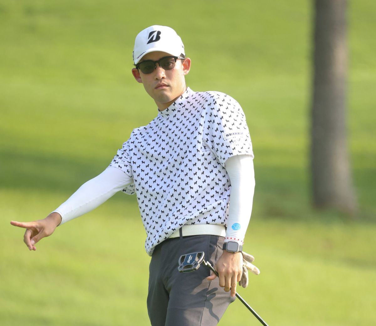 日本選手織田信亮以兩回合總桿130桿-14獨居領先。Tpga/林聖凱攝