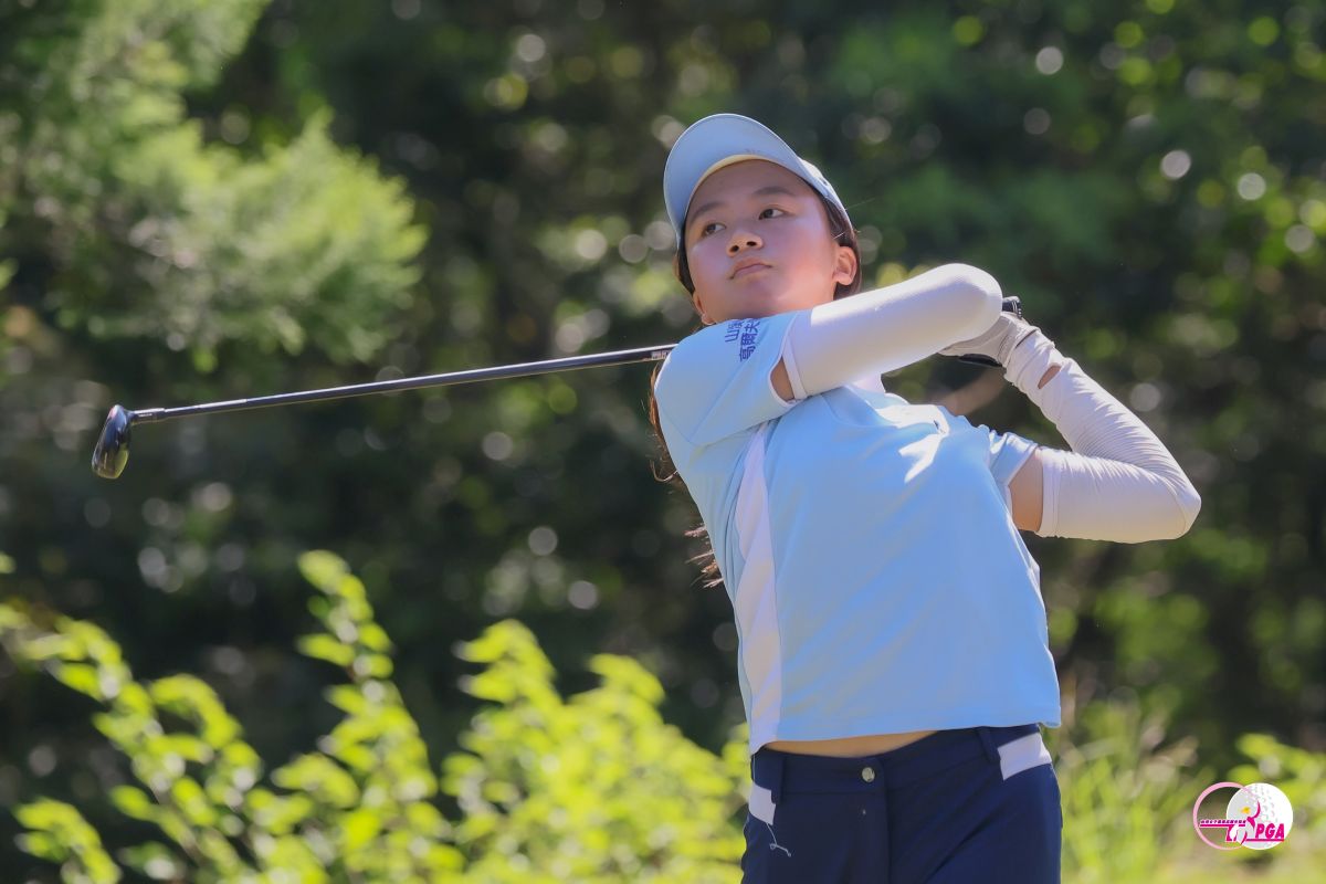 業餘選手古旻錞以兩回合總桿139桿-5躍居單獨領先。Tlpga/葉勇宏攝
