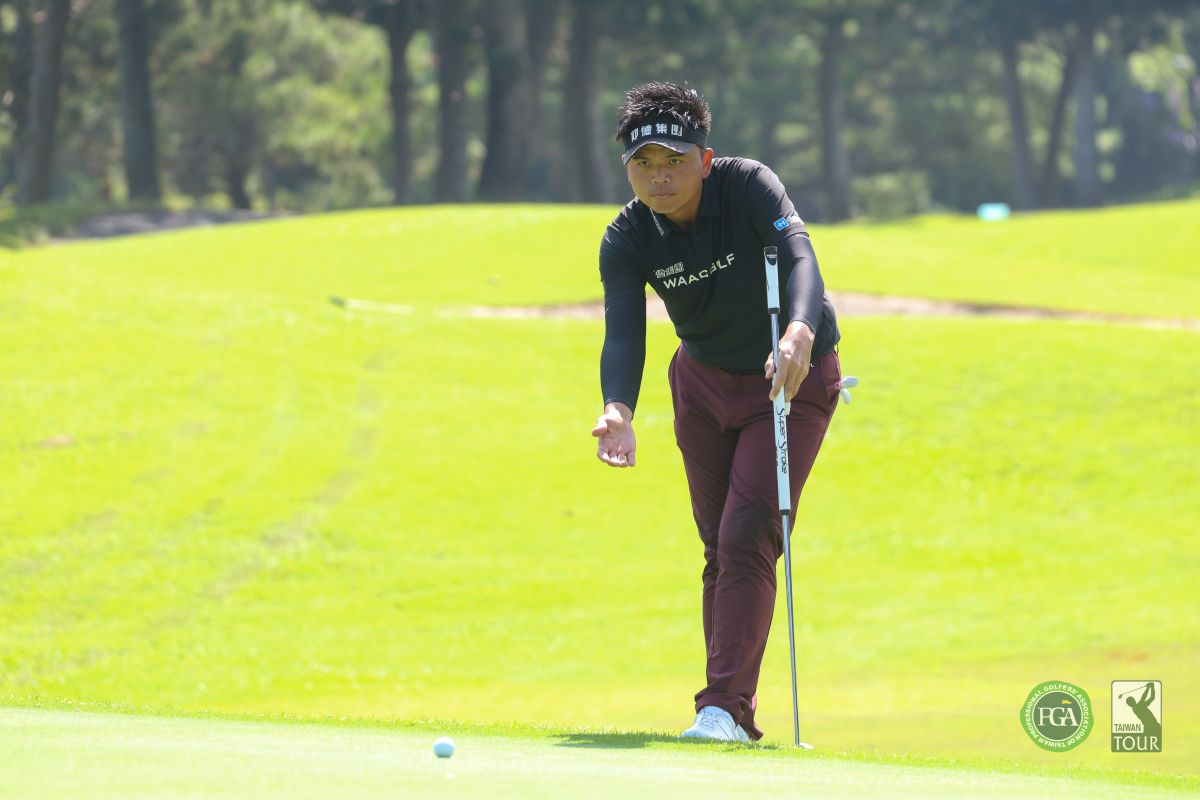 洪健堯以三回合總桿202桿-14暫居第二。Tpga /林聖凱攝