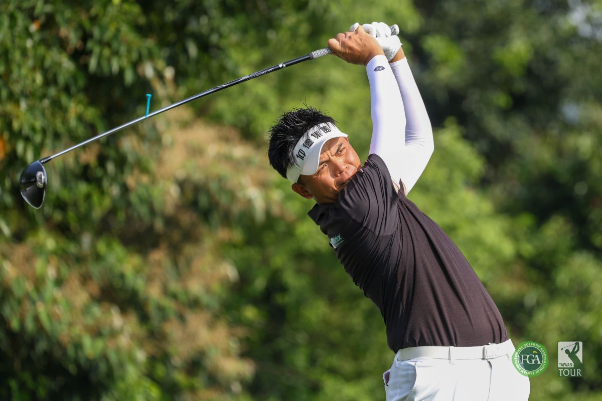 洪健堯以兩回合總桿134桿-10暫並列第二。Tpga/林聖凱攝