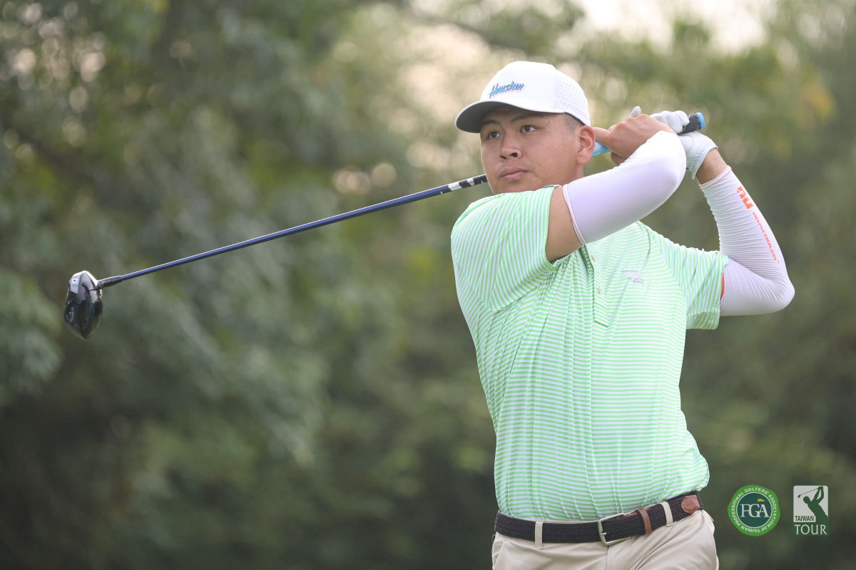 陳宣佾第一回合以70桿-2暫為業餘最佳。Tpga/林聖凱攝