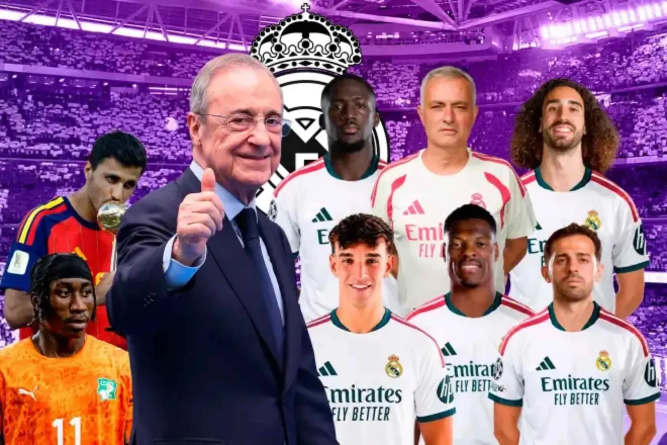 成功連任的佩雷茲(Florentino Pérez).為皇馬帶來一波重建。合成照片