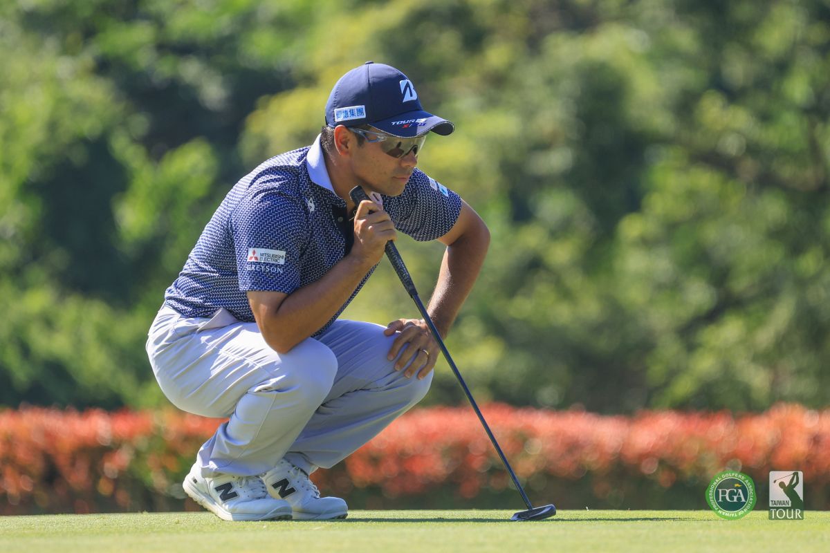 仰德集團贊助選手比嘉一貴以三回合總桿198桿-18落後1桿暫居第二。Tpga/林聖凱攝