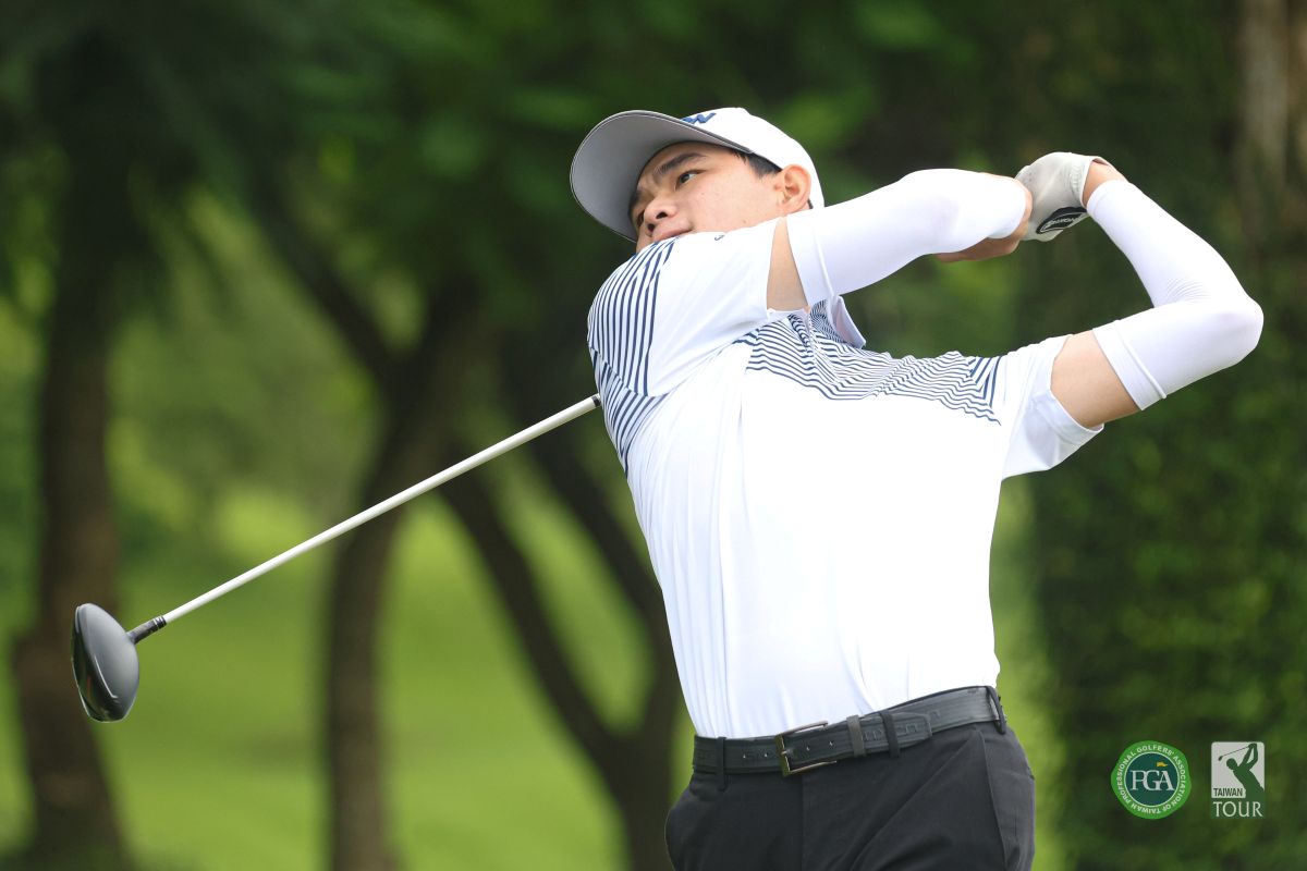 林義淵今天打出60桿低桿以三回合201桿-15暫並列第五。Tpga/林聖凱攝