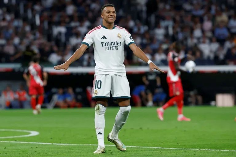 姆巴佩(Kylian Mbappe)梅開二度。法新社
