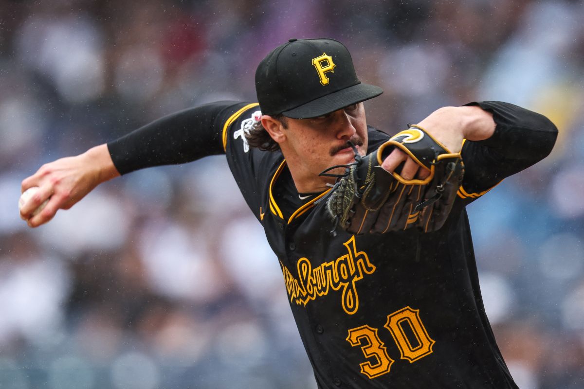 海盜推出Paul Skenes，本季31場先發10勝11敗，ERA 3.91。法新社