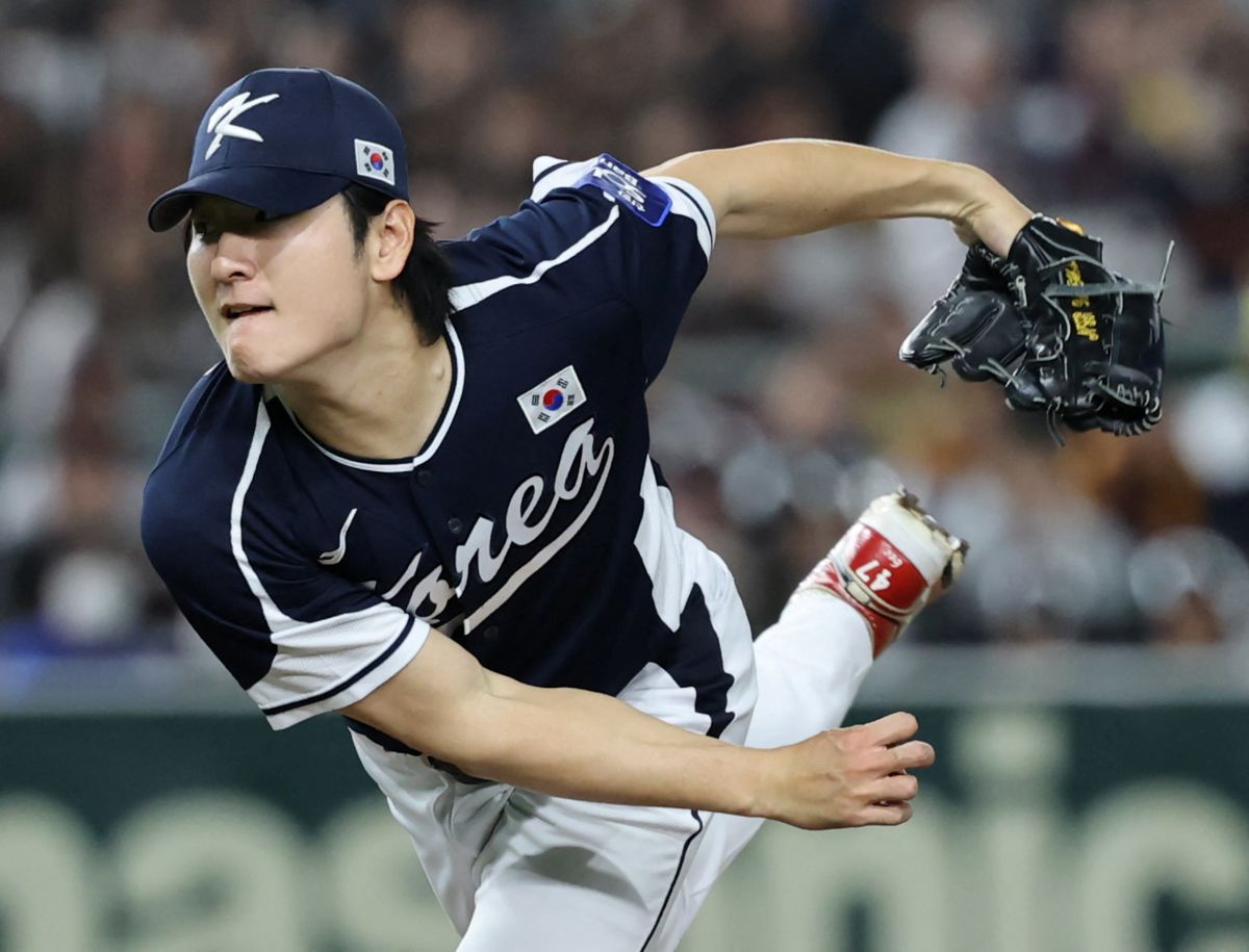 郭彬是韓國職棒斗山熊的王牌投手，也是國家隊常客，本季戰績11勝7敗，防禦率2.26。法新社