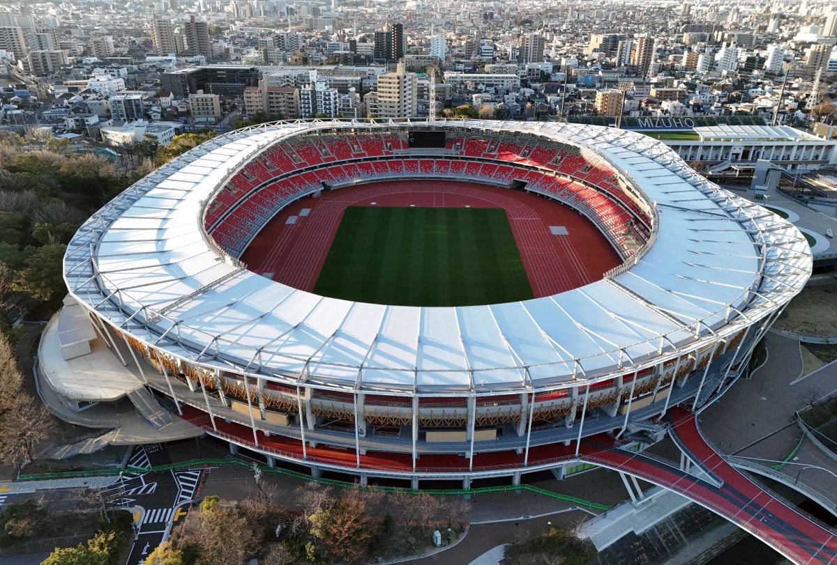 日本愛知縣名古屋市的名古屋市瑞穗公園陸上競技場,該體育場是 2026 年第 20 屆愛知名古屋亞洲運動會的主場館。法新社