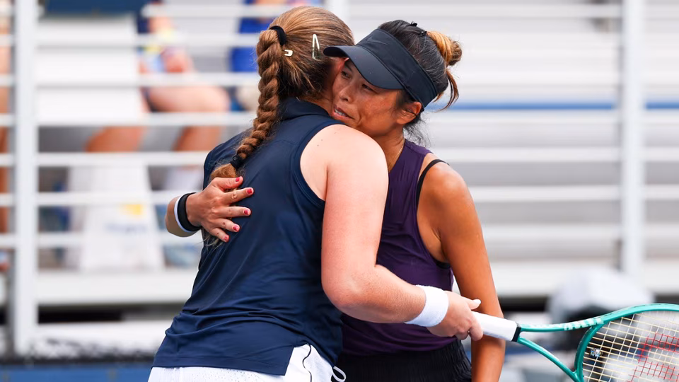 謝淑薇／奧斯塔朋科（Jelena Ostapenko，拉脫維亞）組合在台灣內戰中獲勝晉級8強。摘自官網