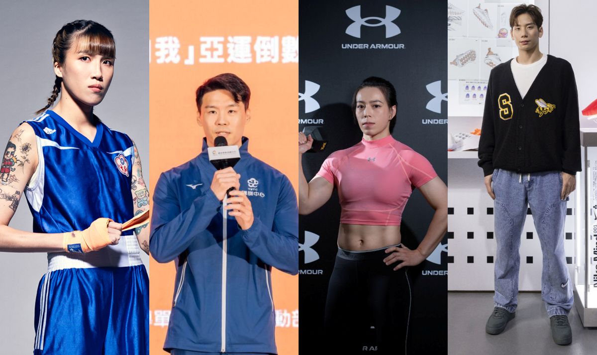 中華隊25日爭金的四大主角,(左起)黃筱雯、唐嘉鴻、郭婞淳和王冠閎。合成照片
