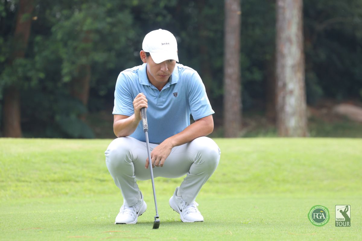 林遠惟第一回合以69桿-3暫並列第一。Tpga/林聖凱攝