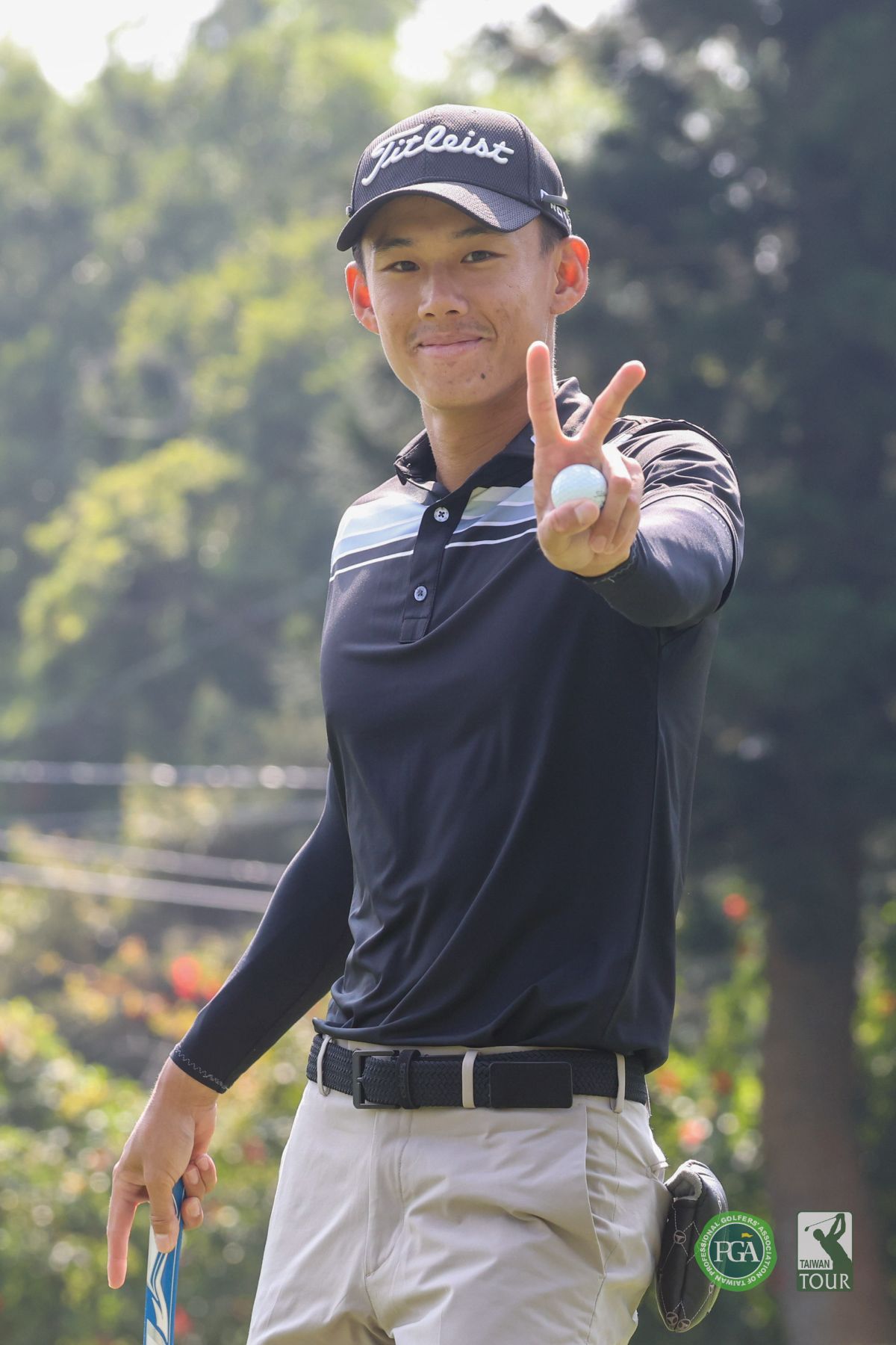蔡勁暘第一回合以70桿-2暫並列第三。Tpga /林聖凱攝