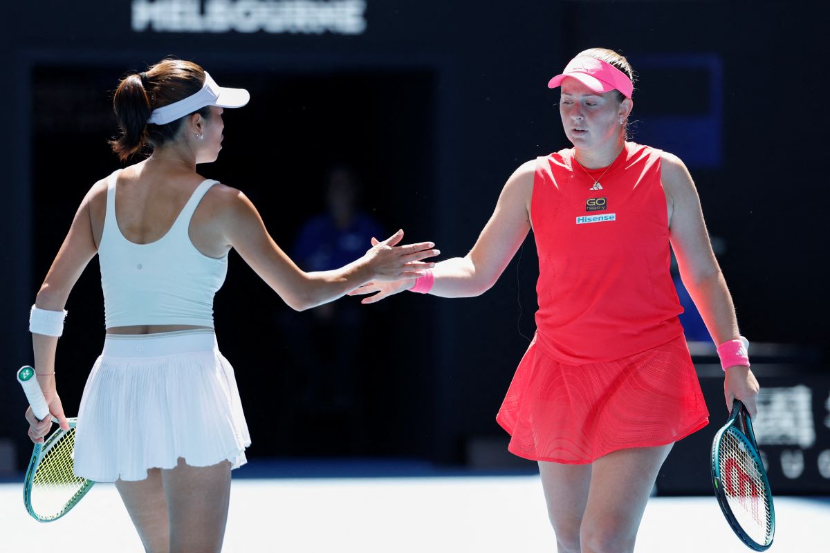 謝淑薇搭檔老搭檔奧斯塔朋科（Jelena Ostapenko，拉脫維亞）組合晉中網女雙16強。法新社