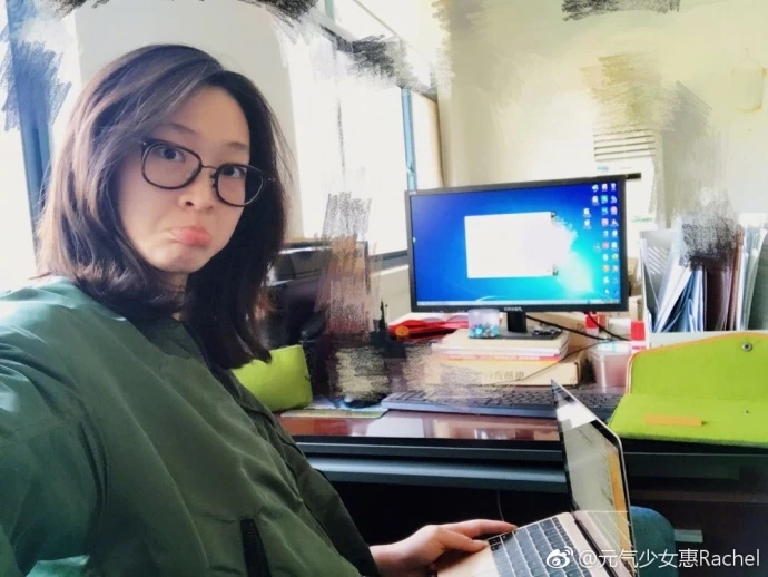 清湯掛麵的中國女排甜姐兒惠若琪。圖/惠若琪微博。