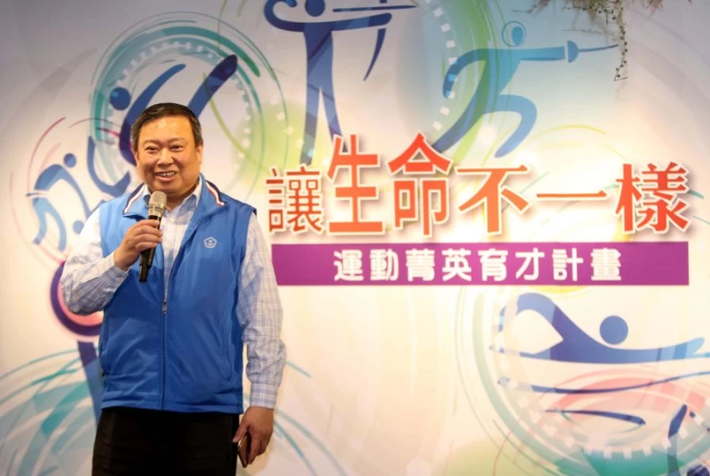 林鴻道率先捐出兩千萬，希望給運動員不一樣的人生。林嘉欣／攝影。