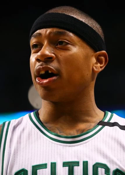 Isaiah Thomas今天牙齒被打掉,不過他仍攻下全場最高的33分。圖/法新社