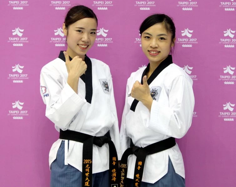 陳湘婷(左)、陳以瑄姐妹把台北世大運當作自我挑戰。林嘉欣/攝影。