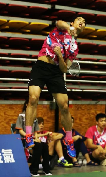 合庫男單周天成輕鬆過關，助隊取得2比0領先優勢／李天助攝