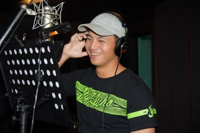 郭阜林是參與明星賽主題曲錄音唯一一位非原住選手，歌喉毫不遜色。圖/中職提供