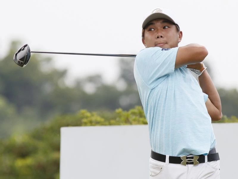 洪瑞誠第一回合以67桿(-5)單獨領先。圖/大會提供(葉勇宏攝)