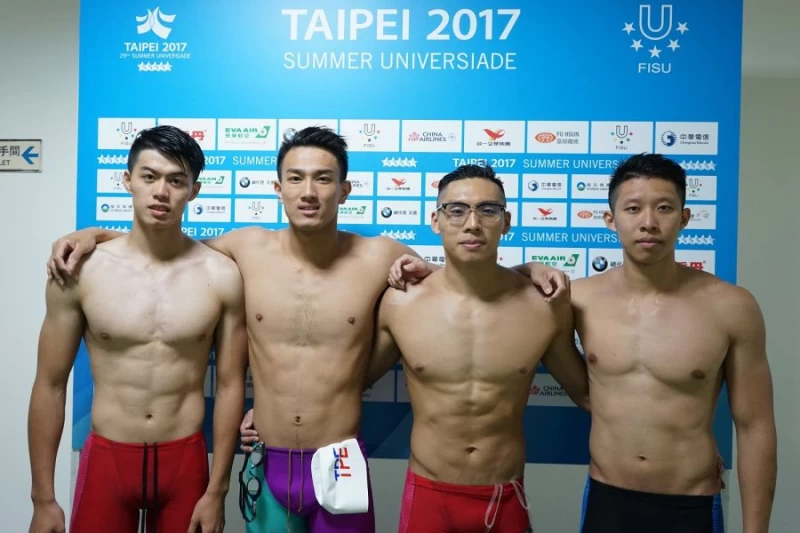 中華游泳自由式四少破全國但未晉級決賽。台北世大運執委會提供