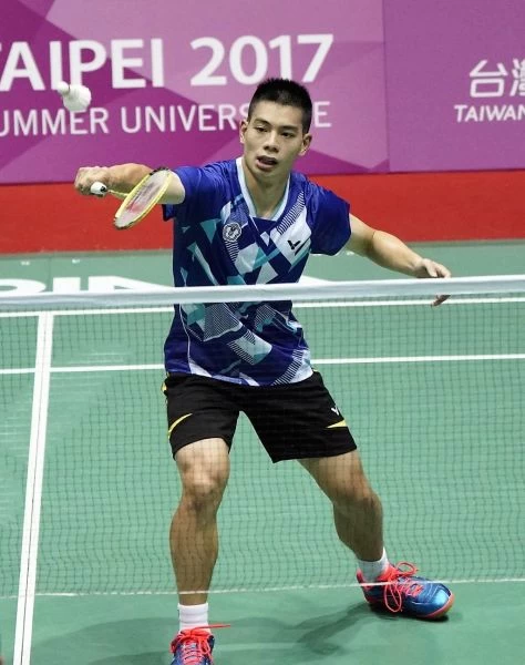台灣男單許仁豪克服對手怪異打法，直落二取勝／李天助攝