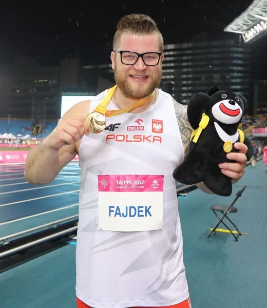 波蘭鏈球名將Pawel_Fajdek,為世界田徑錦標賽史上首位男子鏈球三連霸王者,世大運締造四連冠。圖/2017世大運組委會提供
