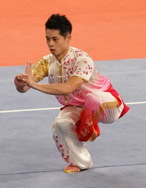 蔡澤民在男子長拳以9.42分摘下銅牌。圖/李天助攝