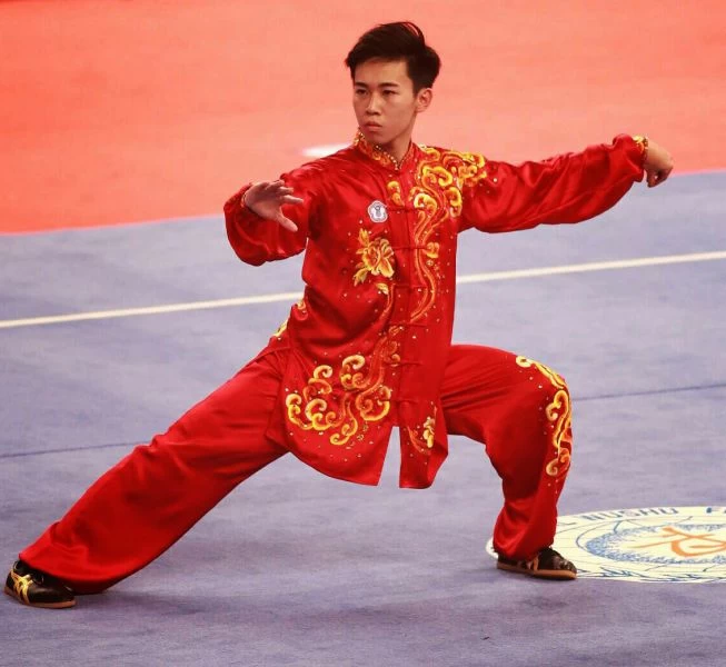 陳宥崴在武術項目替中華隊進帳一面銀牌。圖/李天助攝