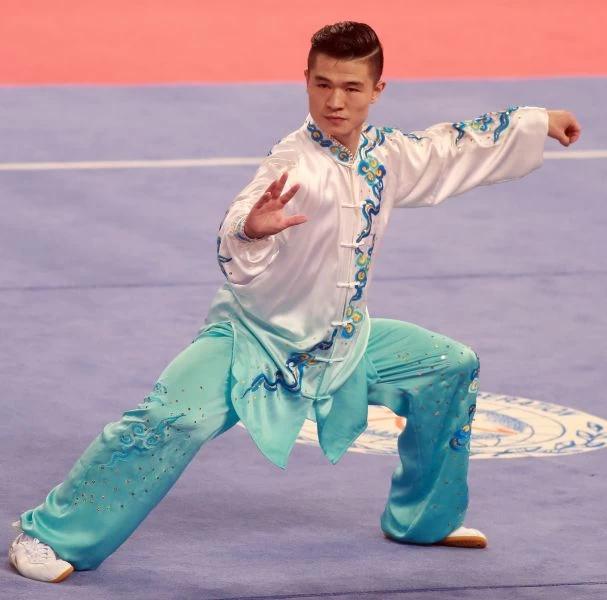 臺北世大運武術男子太極拳金牌得主，來自中國北京體育大學的孔繁輝。圖/2017世大運組委會提供