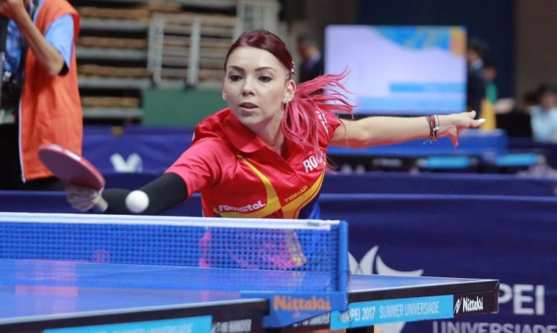 臺北世大運桌球女單,另一組四強對戰組合的羅馬尼亞選手Szocs。台北世大運組委會提供