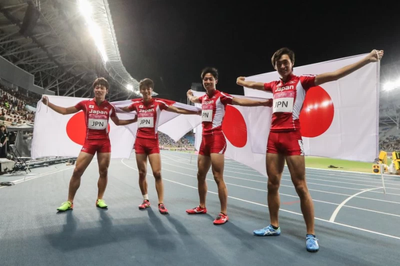 臺北世大運日本拿下男子4X100公尺接力金牌。台北世大運組委會提供