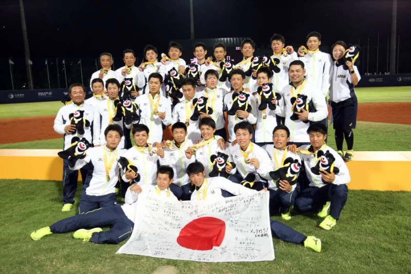 棒球決賽,日本拿下2017臺北世大運棒球金牌。圖/2017世大運組委會提供
