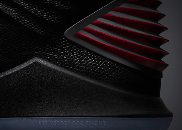 立體的鞋筒設計象徵Michael Jordan的六個總冠軍。Nike提供