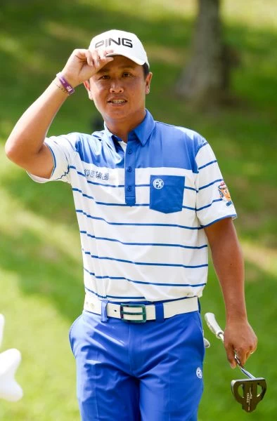 宋孟璋(-7)今日打出低於標準桿五桿的67桿佳績,暫時躍居第一。圖/TPGA提供(陳宏佳攝)